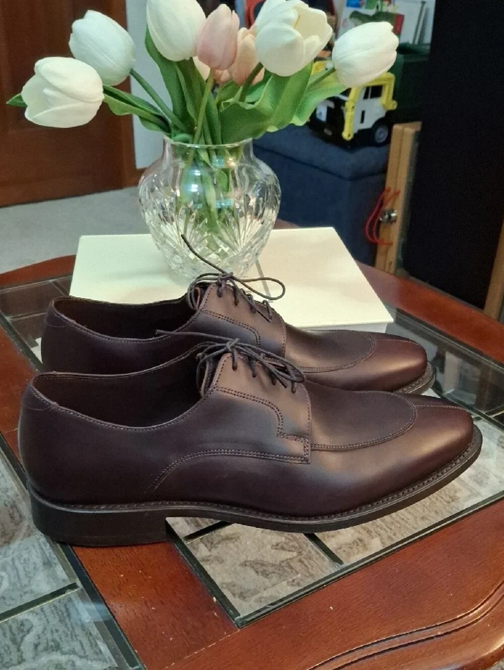 Allen Edmonds Dark Brown Leather Belmont Lace Up Derby Shoes Size 10
